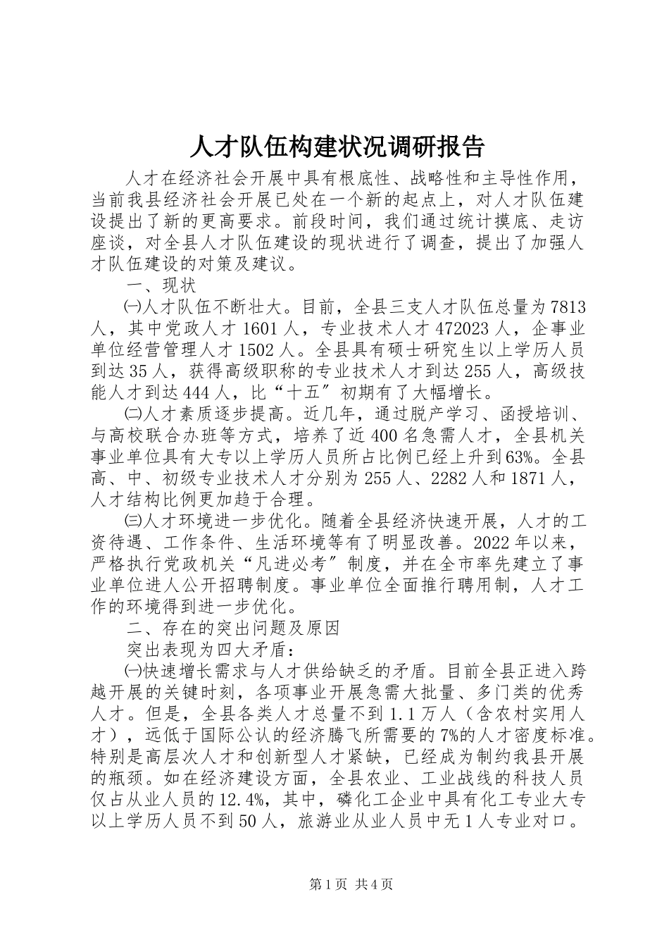 2023年人才队伍构建状况调研报告.docx_第1页