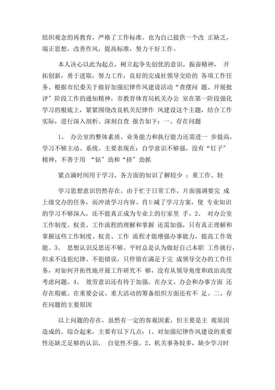 2023年作风纪律整顿自查报告例文.docx_第3页