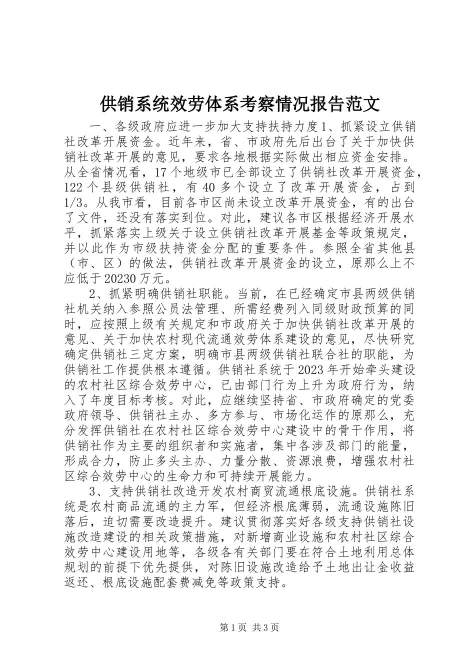 2023年供销系统服务体系考察情况报告.docx_第1页