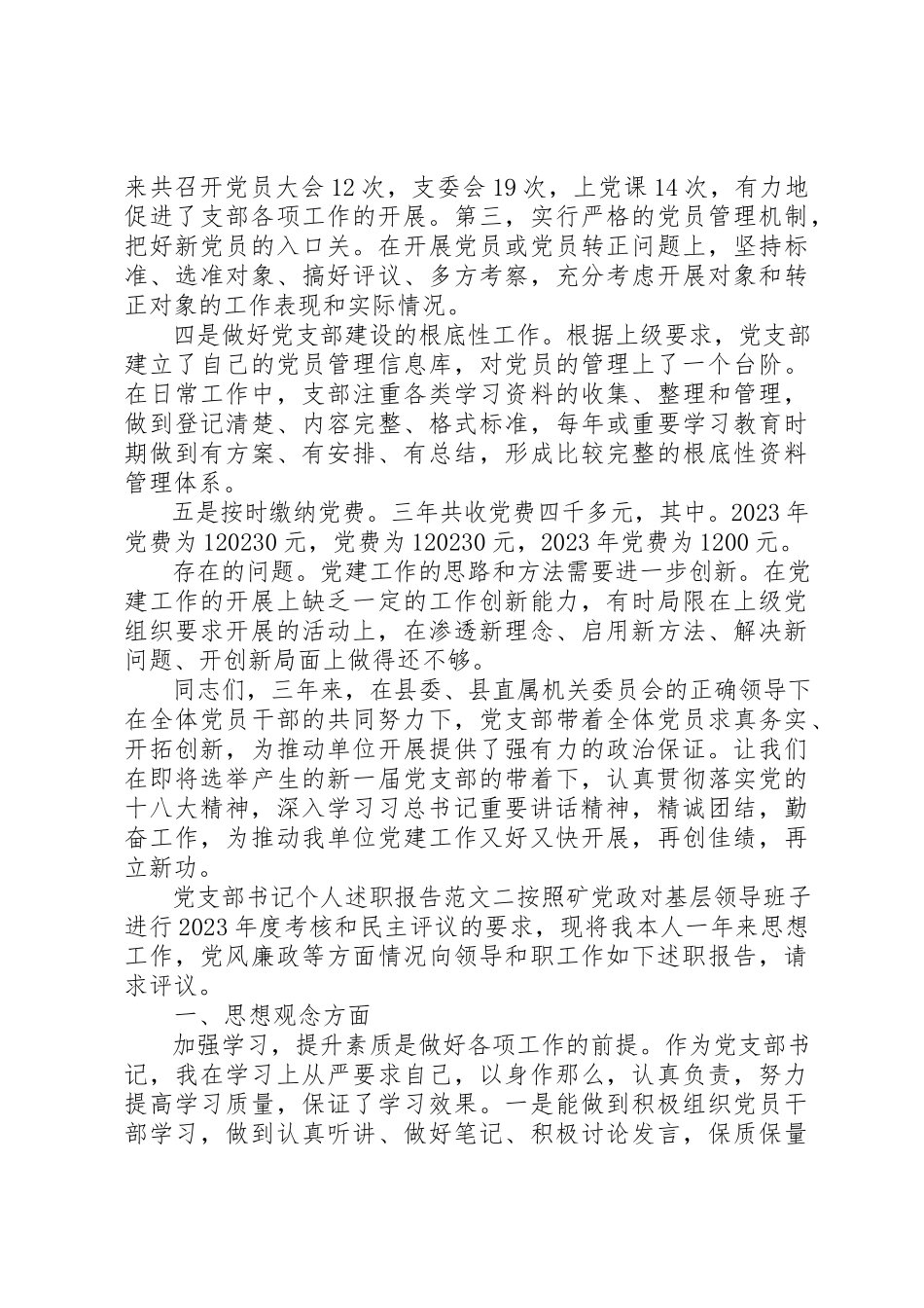 2023年党支部书记个人述职报告6篇.docx_第3页