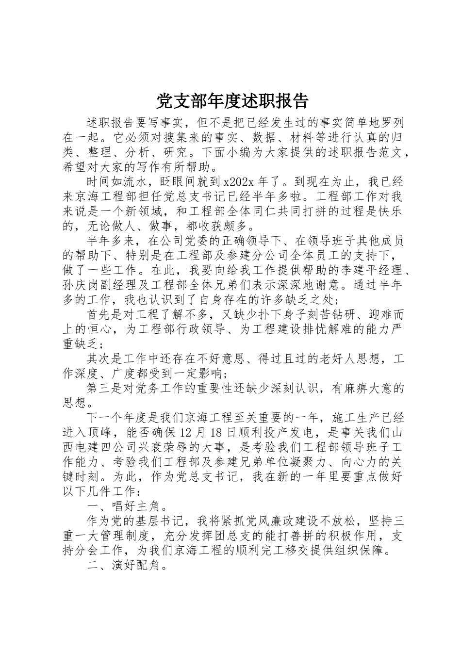 2023年党支部年度述职报告.docx_第1页