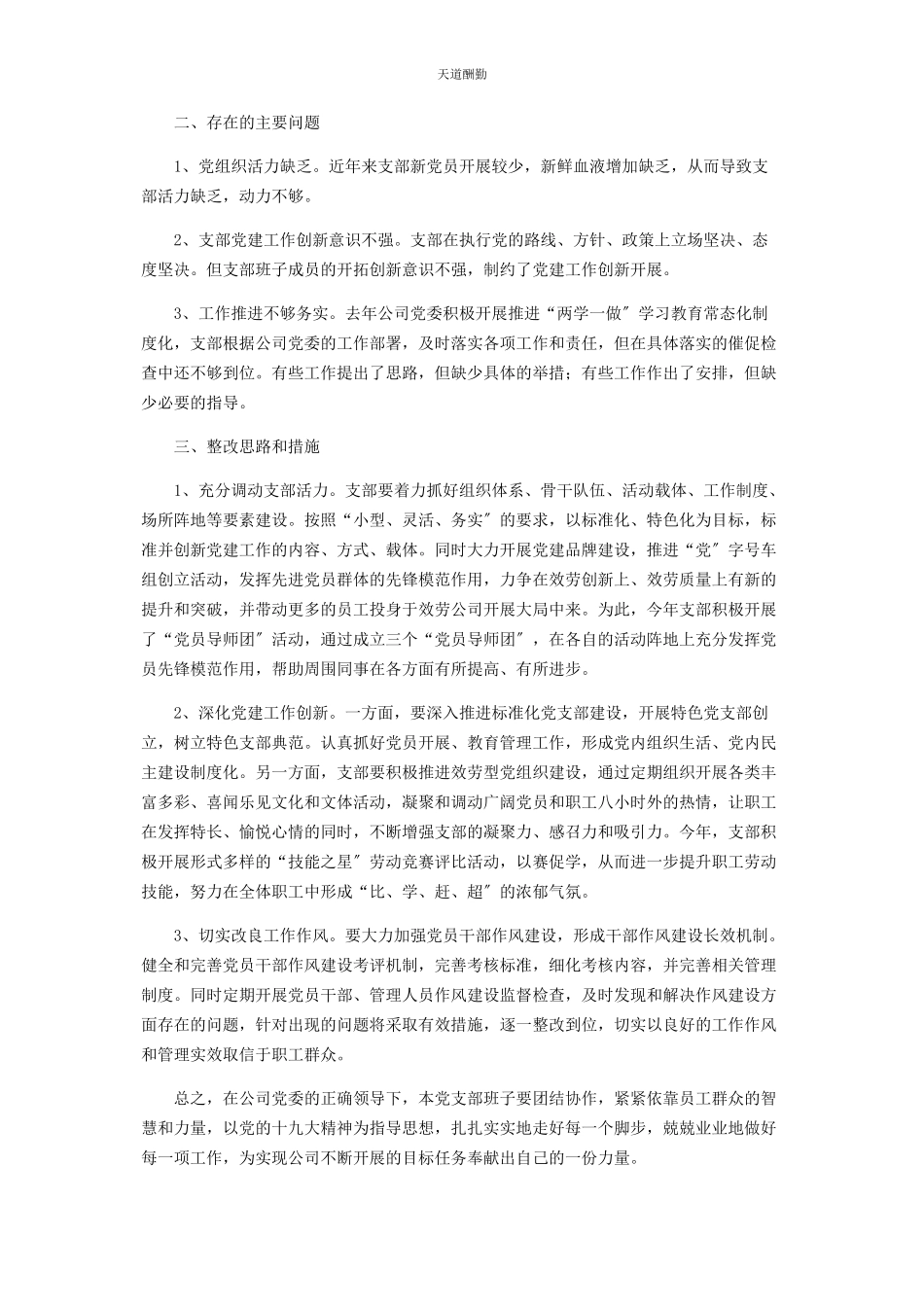 2023年公司党支部班子述职报告.docx_第3页