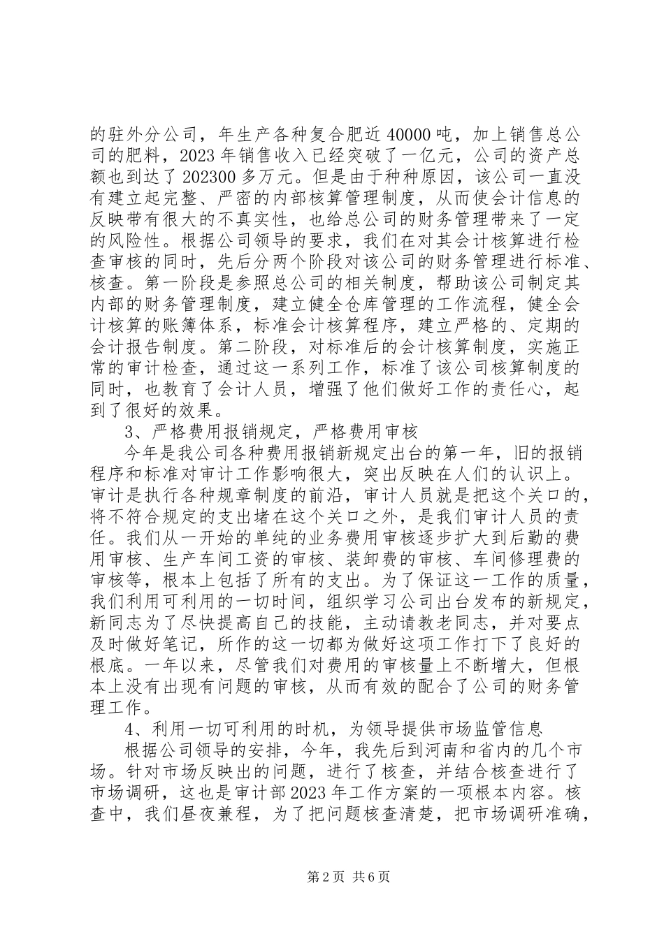 2023年公司审计处处长述职报告.docx_第2页