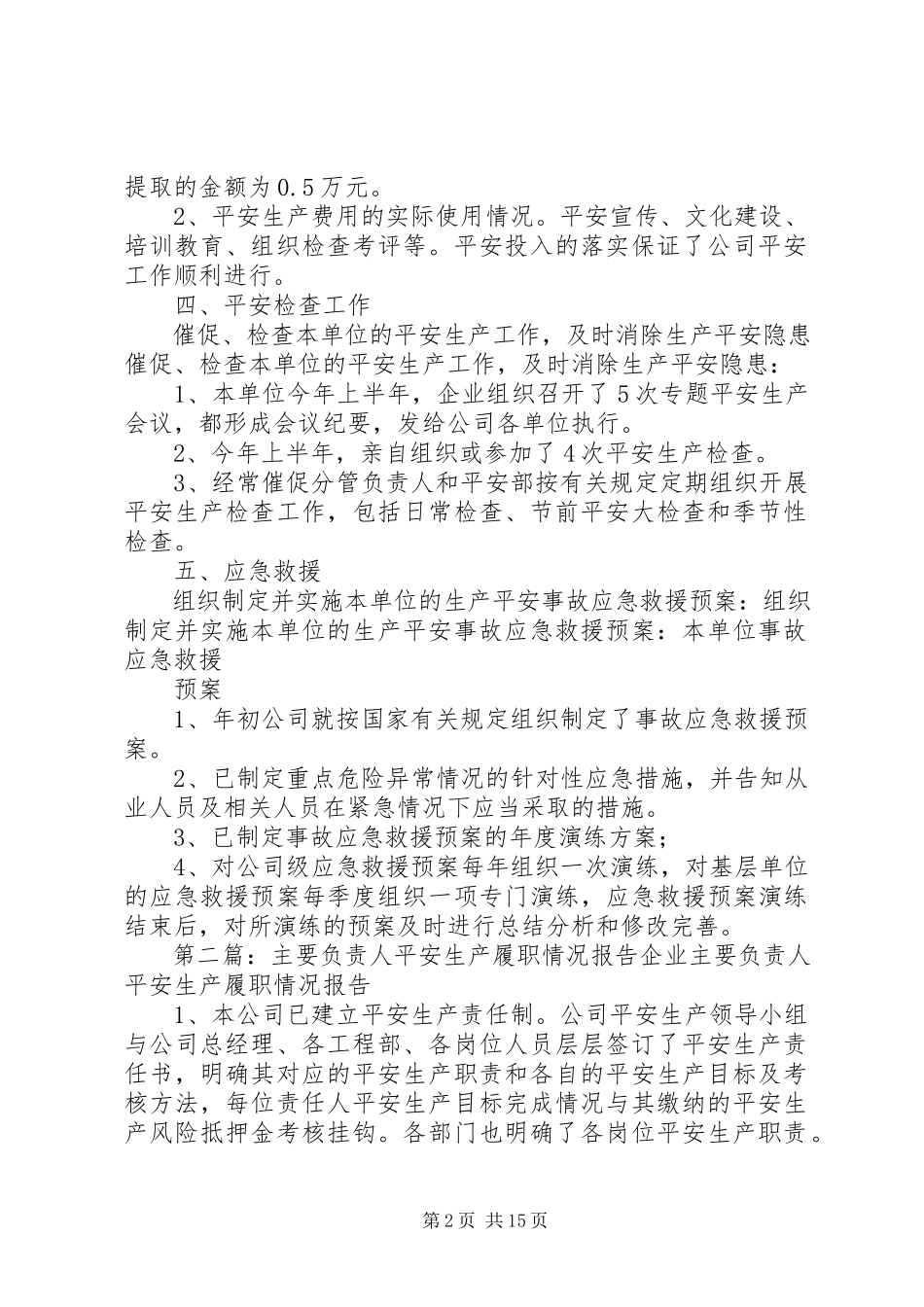 2023年公司负责人安全生产履职情况报告1.docx_第2页