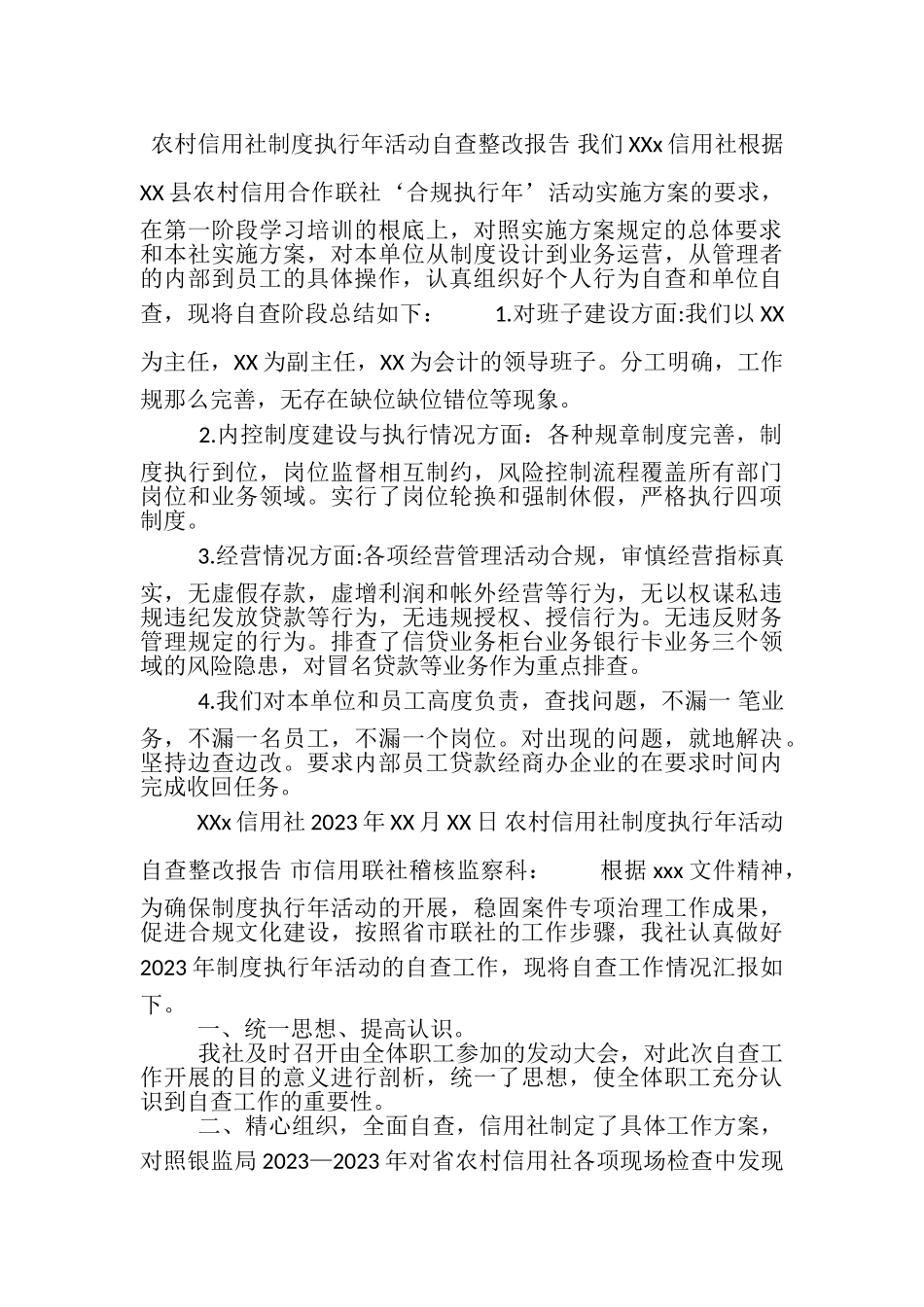 2023年农村信用社制度执行年活动自查整改报告.doc_第3页