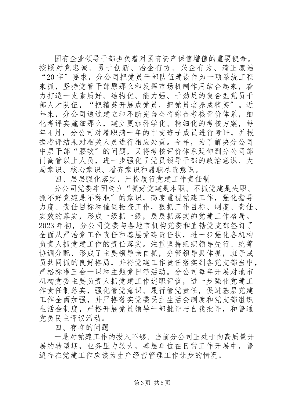 2023年分公司总结党建有关情况的报告.docx_第3页