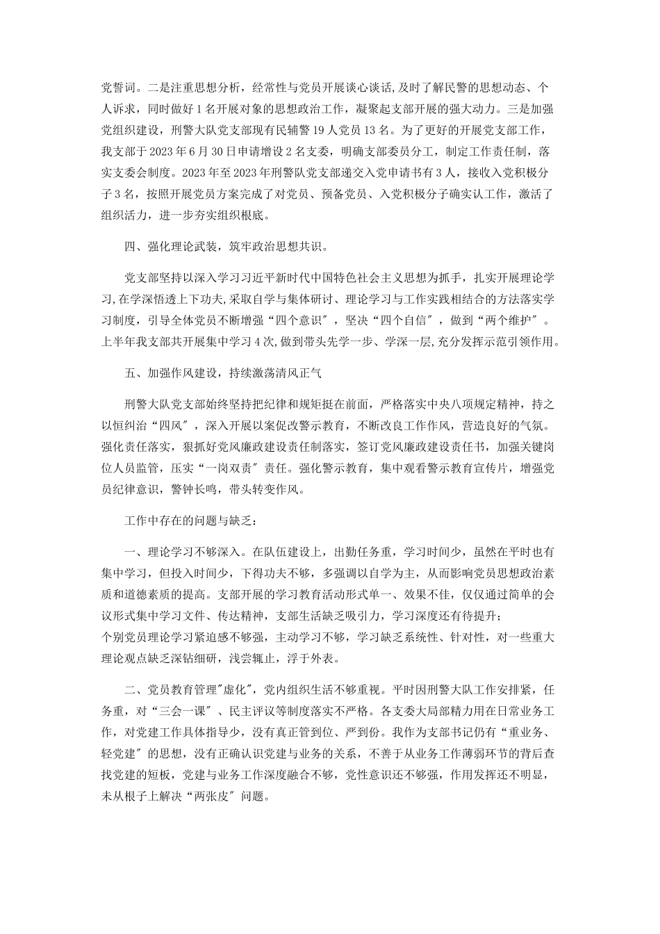 2023年刑警大队党支部书记述职报告.docx_第2页