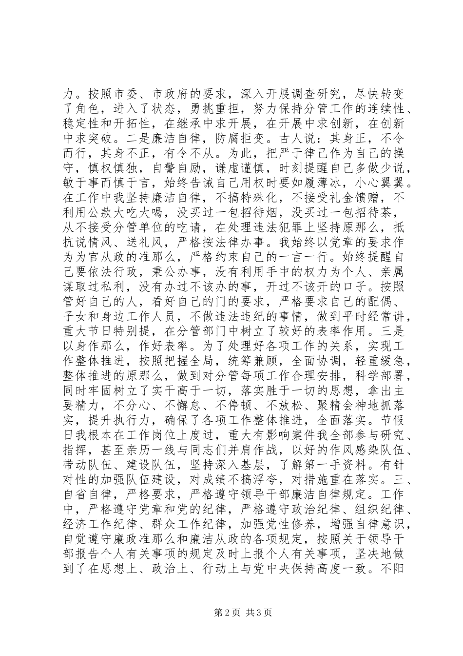 2023年副市长、公安局长廉洁从政自查自纠报告.docx_第2页