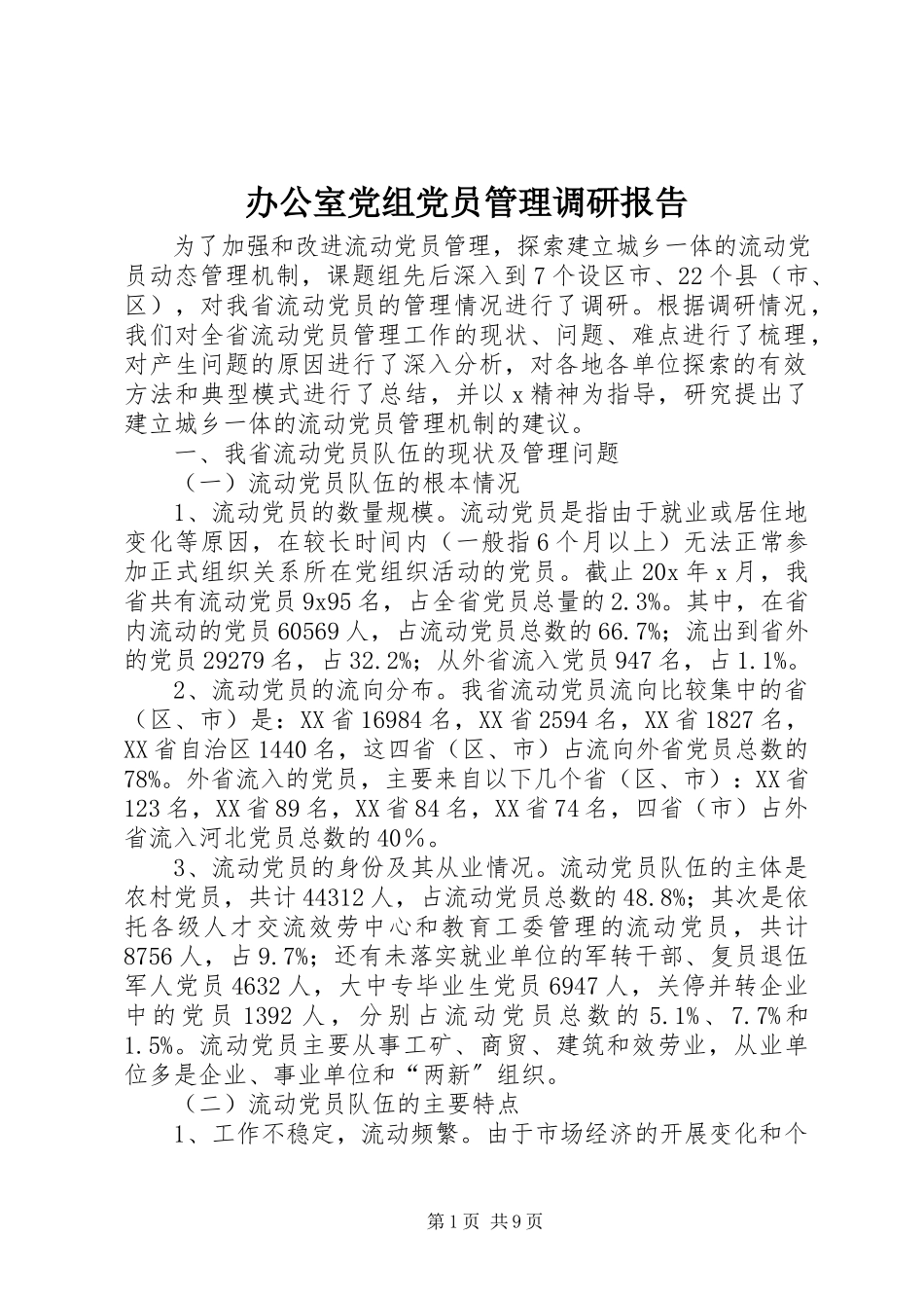 2023年办公室党组党员管理调研报告新编.docx_第1页