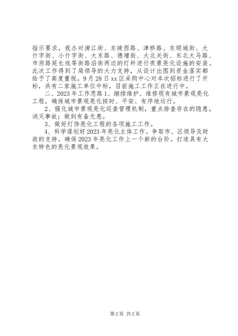 2023年区亮化办工作总结报告.docx_第2页