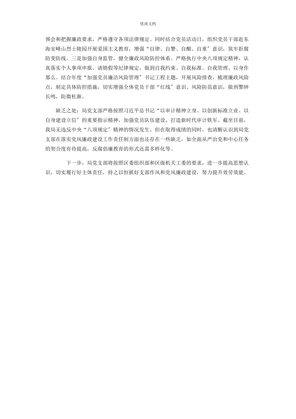 2023年区审计局党支部书记履行全面从严治党主体责任述职报告.docx_第3页
