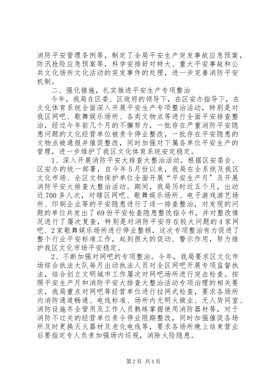 2023年区文体局消防安全工作总结报告.docx_第2页