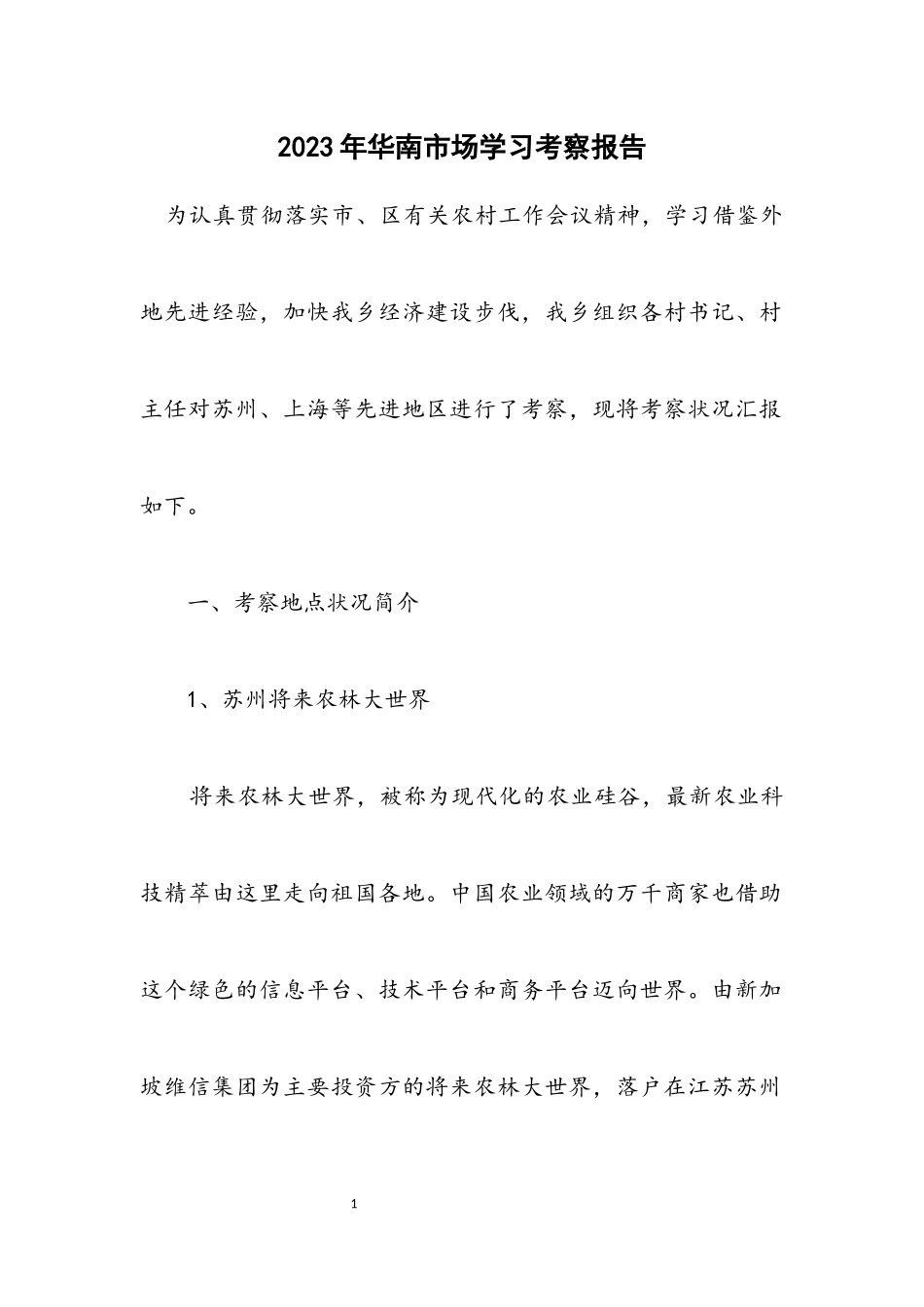 2023年华南市场学习考察报告.docx_第1页