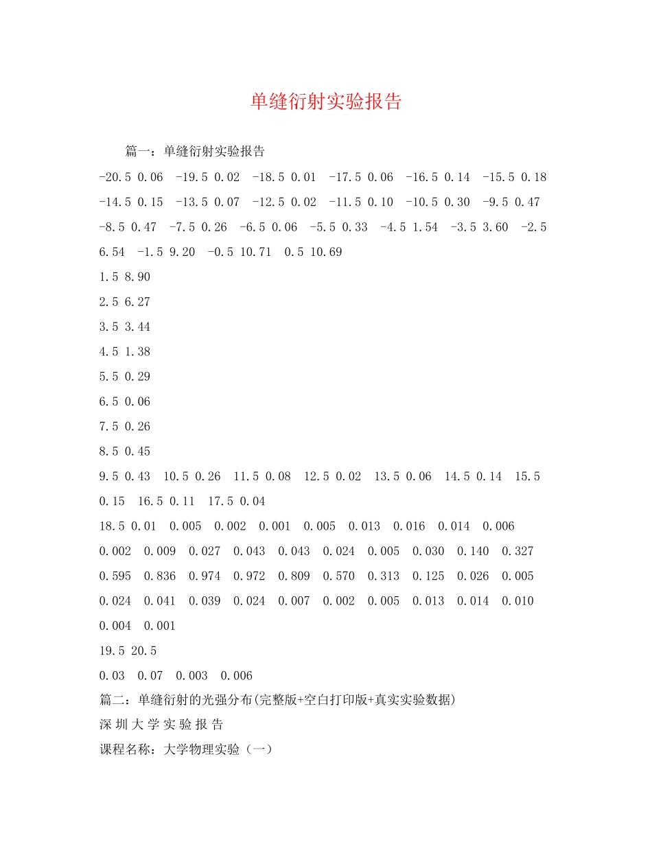 2023年单缝衍射实验报告2.docx_第1页