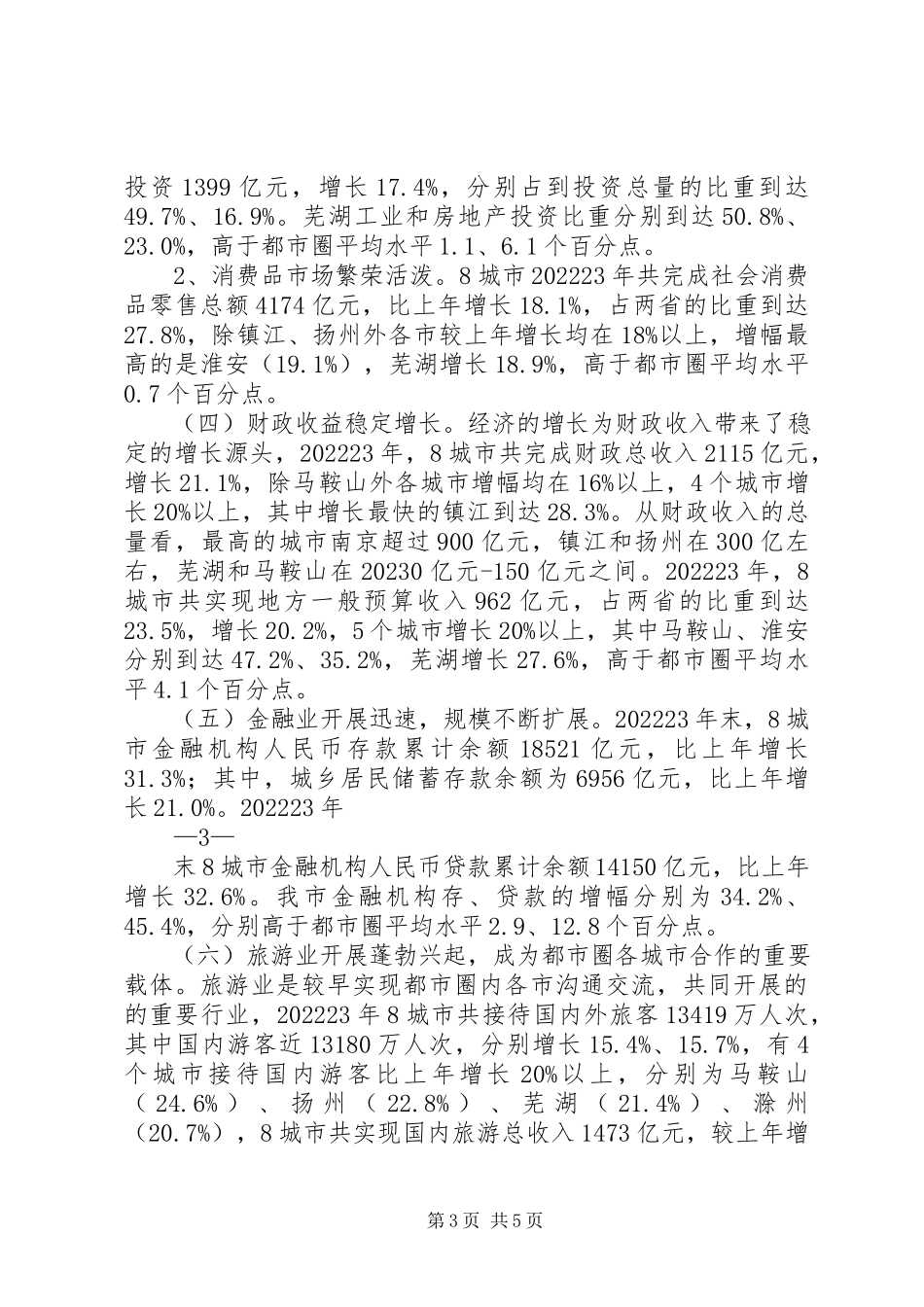 2023年南京都市圈城市社会经济发展比较分析.docx_第3页