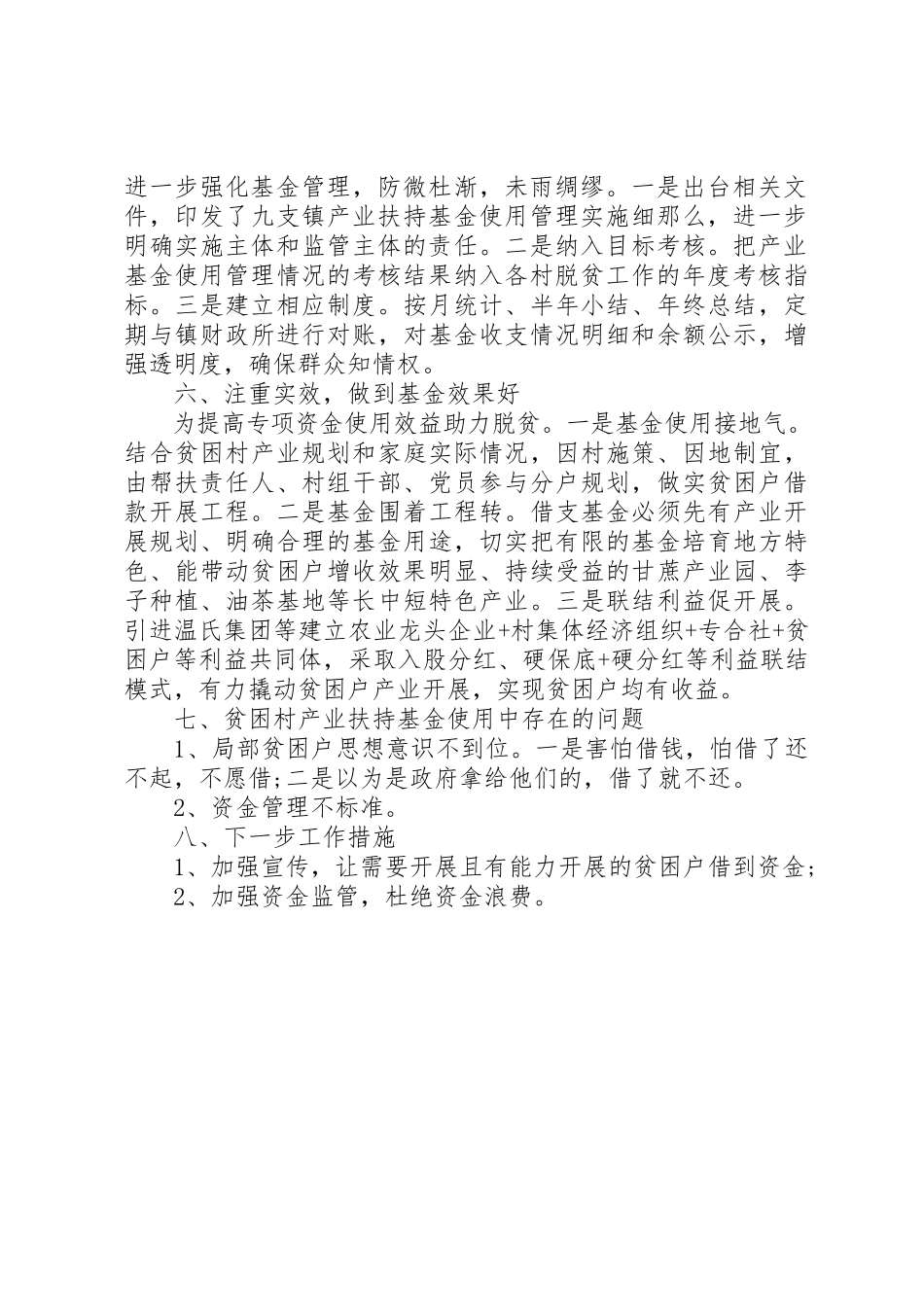 2023年村产业扶持基金使用管理工作总结新编.docx_第2页