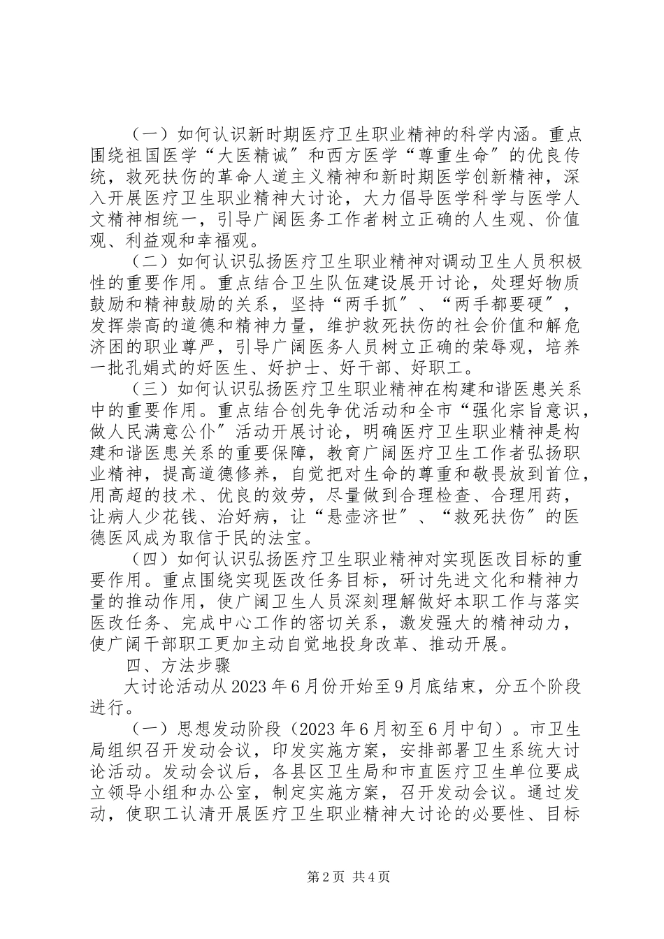 2023年卫生局职业精神实施方案.docx_第2页