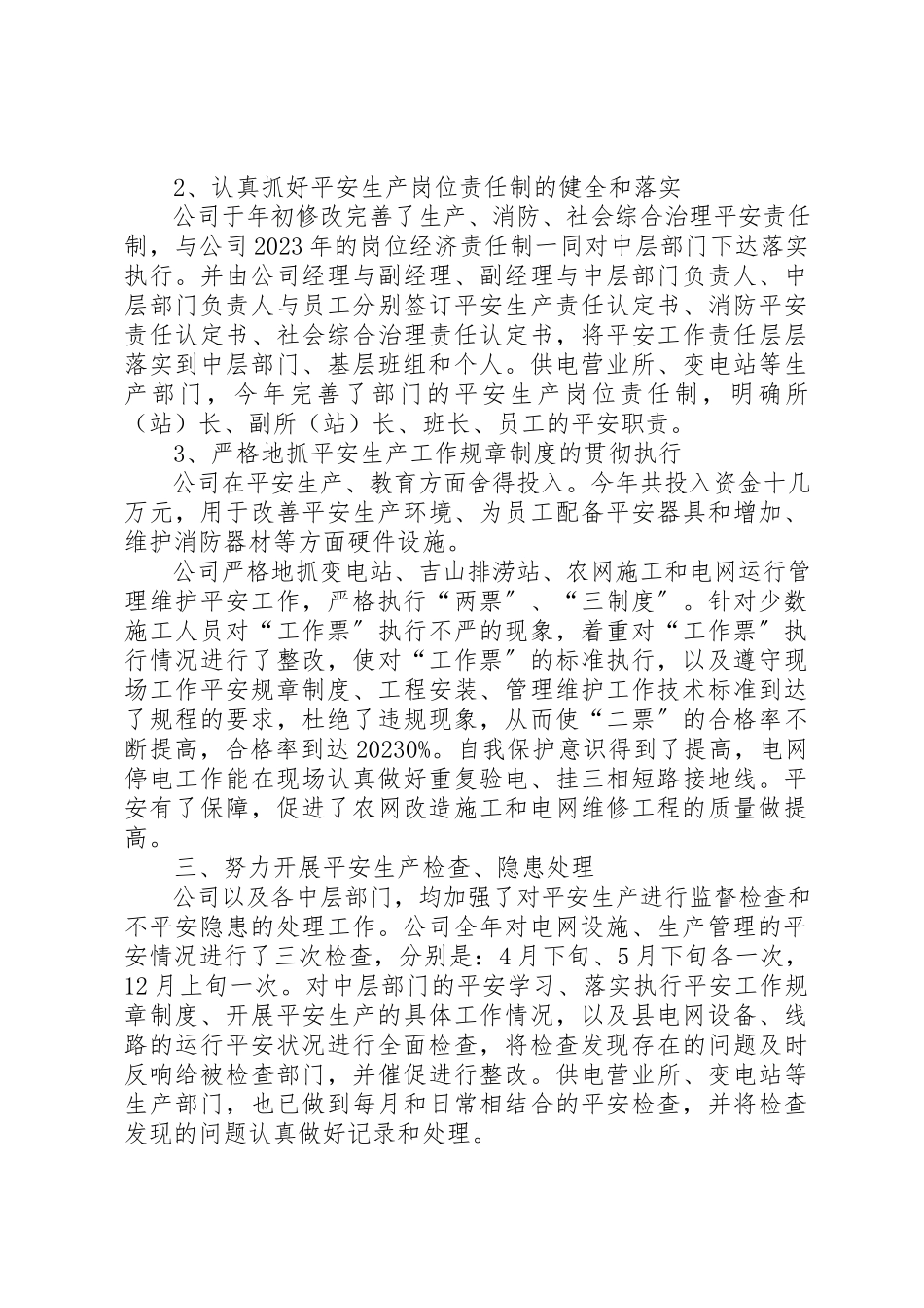 2023年电力公司安全年终工作总结新编.docx_第3页