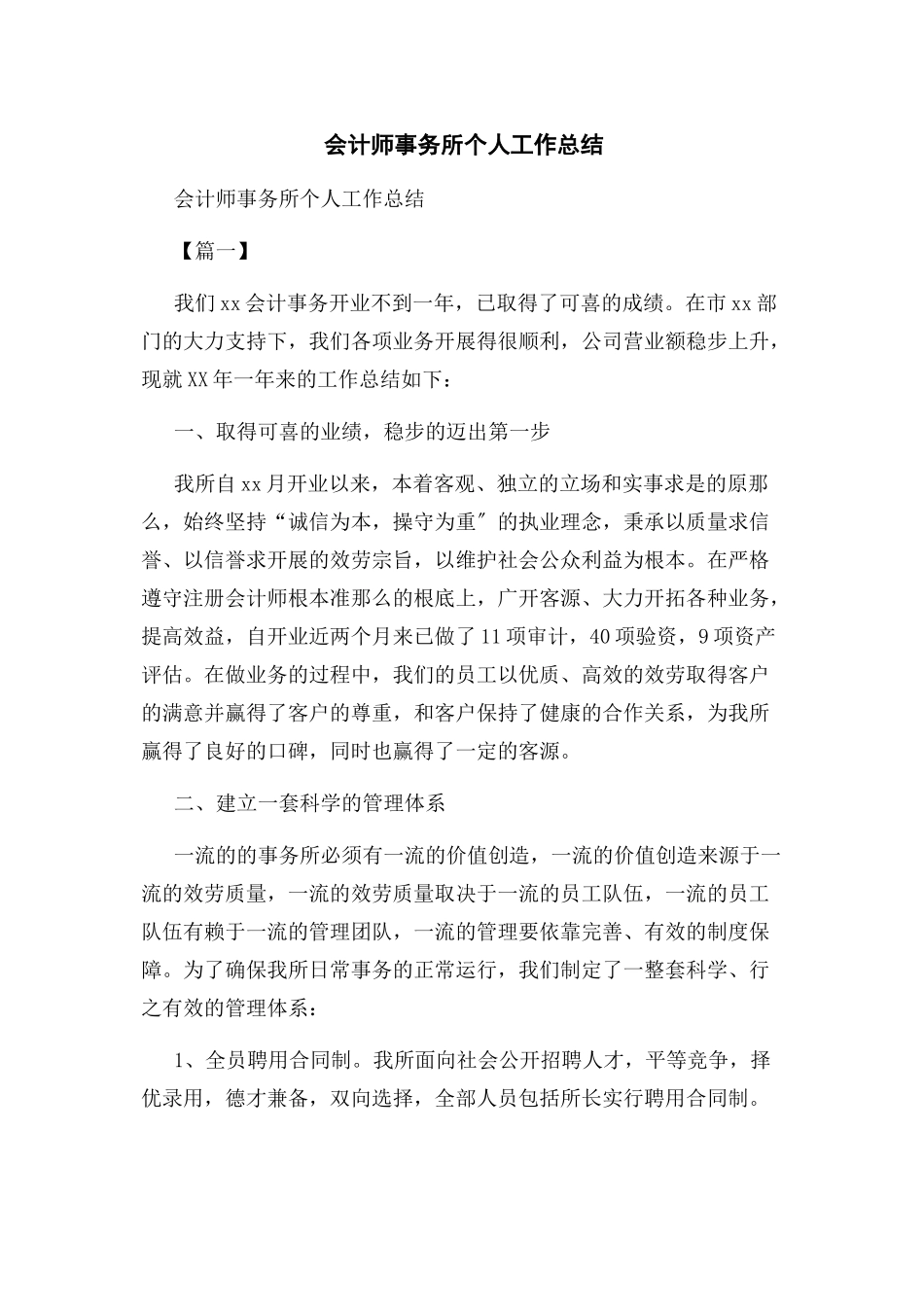 2023年会计师事务所个人工作总结.docx_第1页