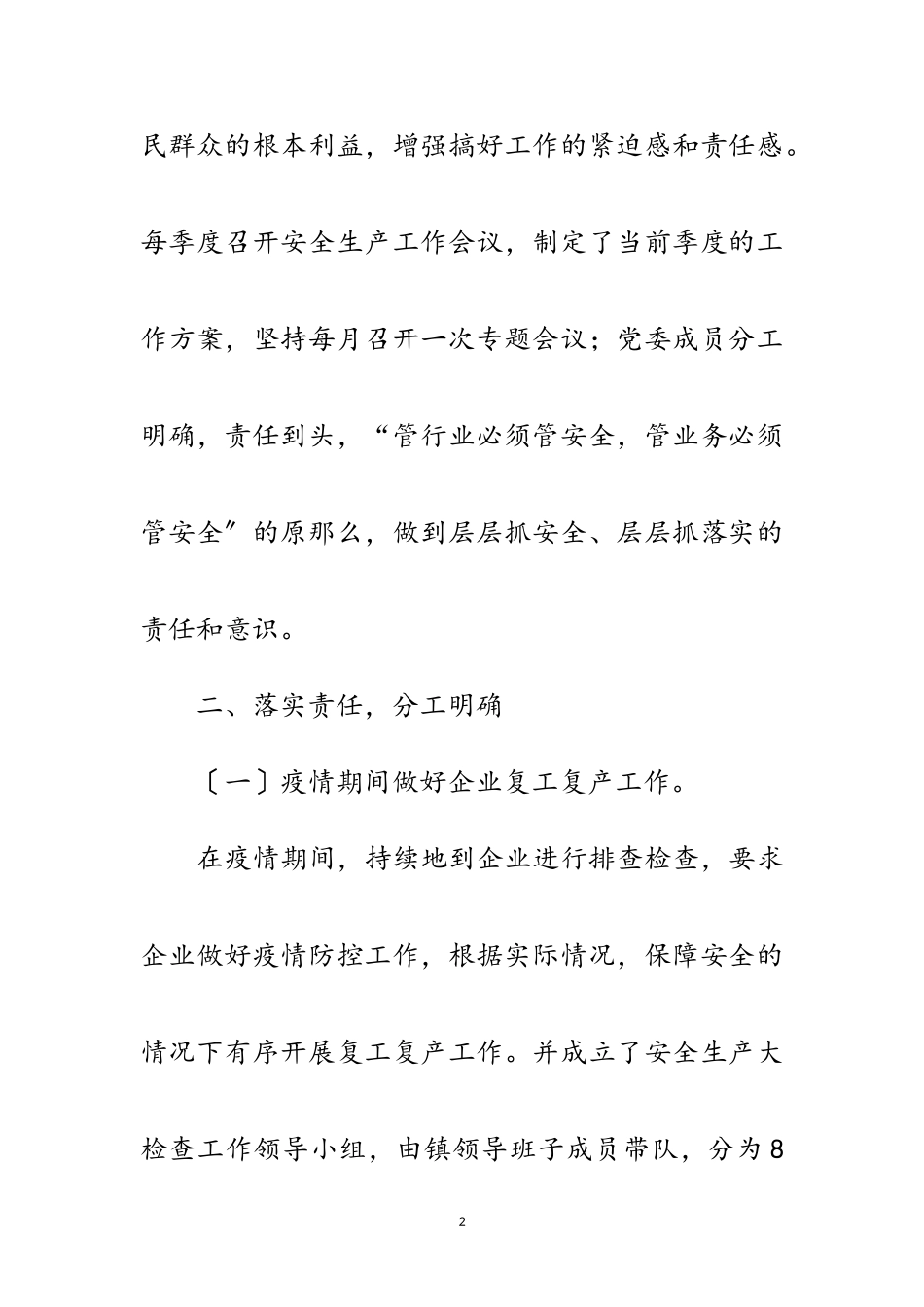 2023年某镇安全生产大检查工作总结范文.doc_第2页