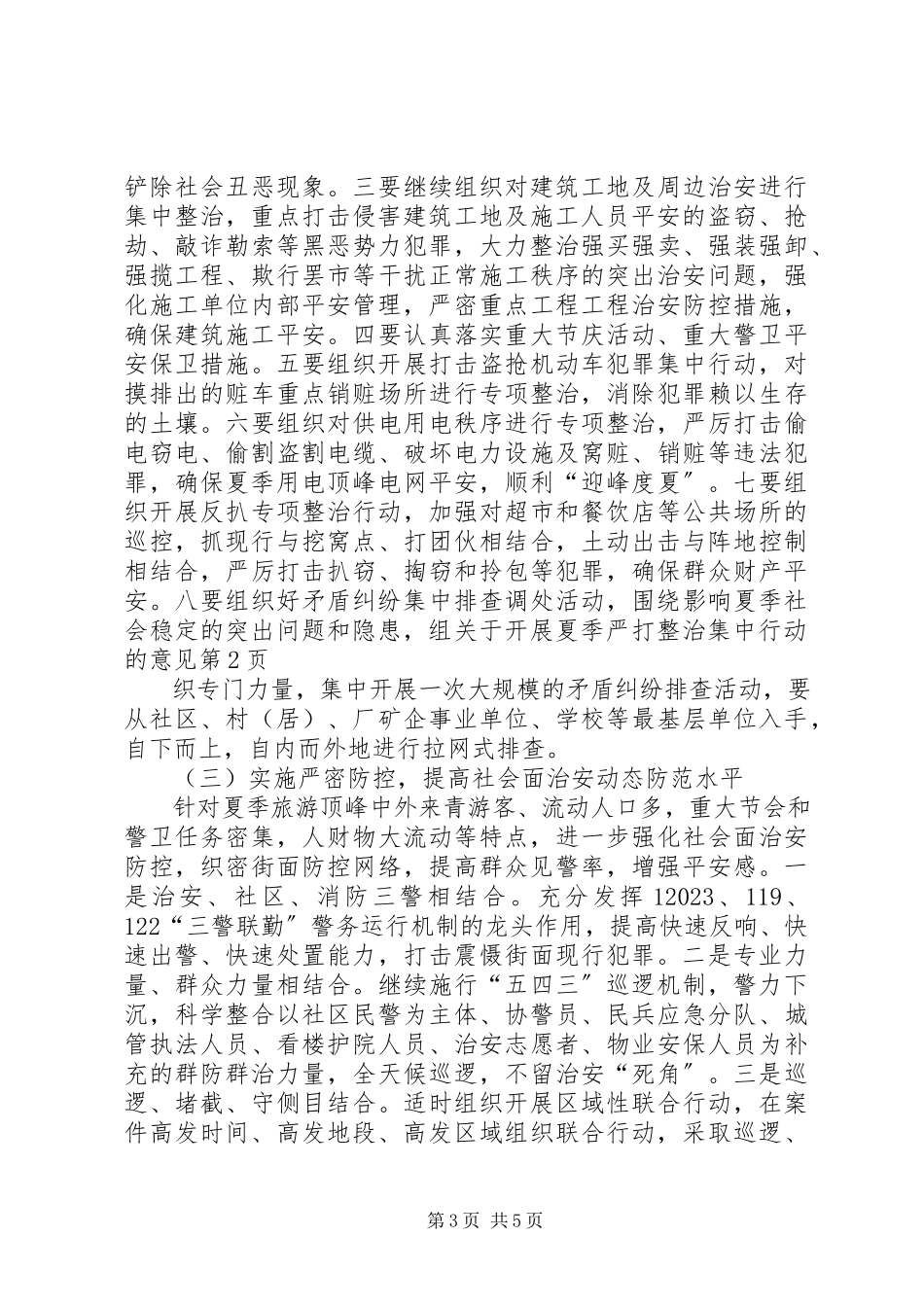2023年开展夏季严打整治集中行动的意见.docx_第3页