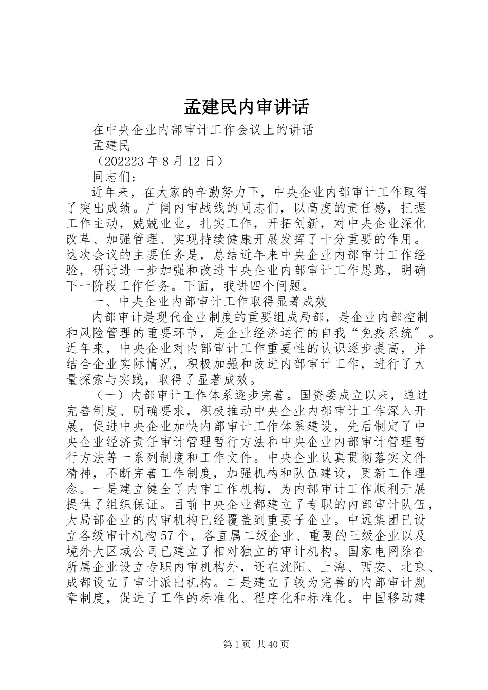 2023年孟建民内审致辞.docx_第1页