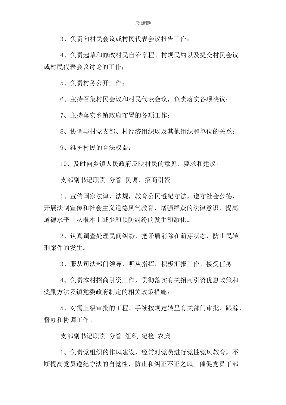 2023年村党支部分工职责范文.docx_第2页