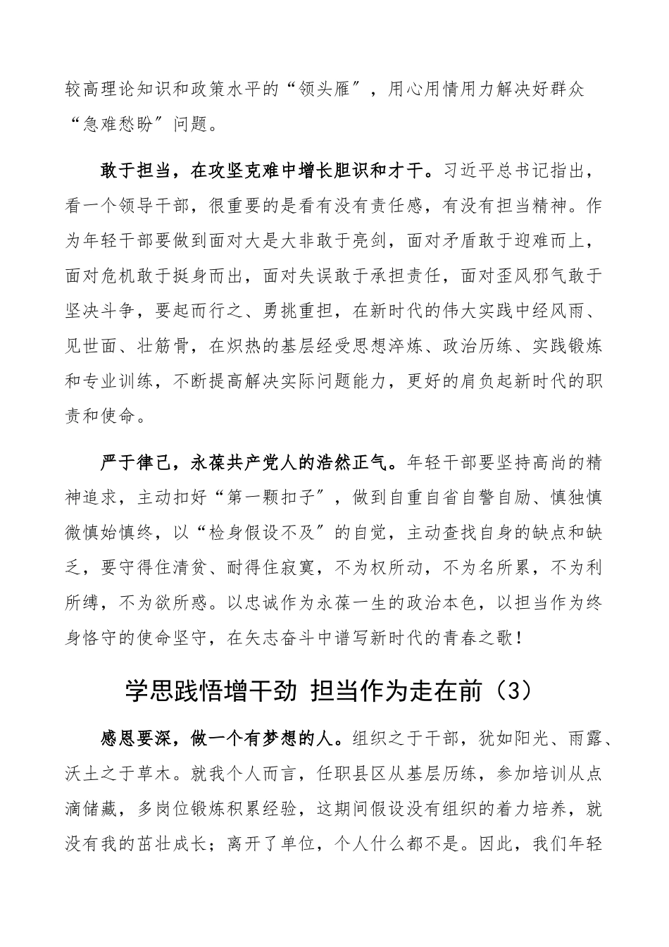 2023年全市年轻干部、引进人才和挂职干部座谈会发言材料个人研讨发言材料精编.docx_第3页