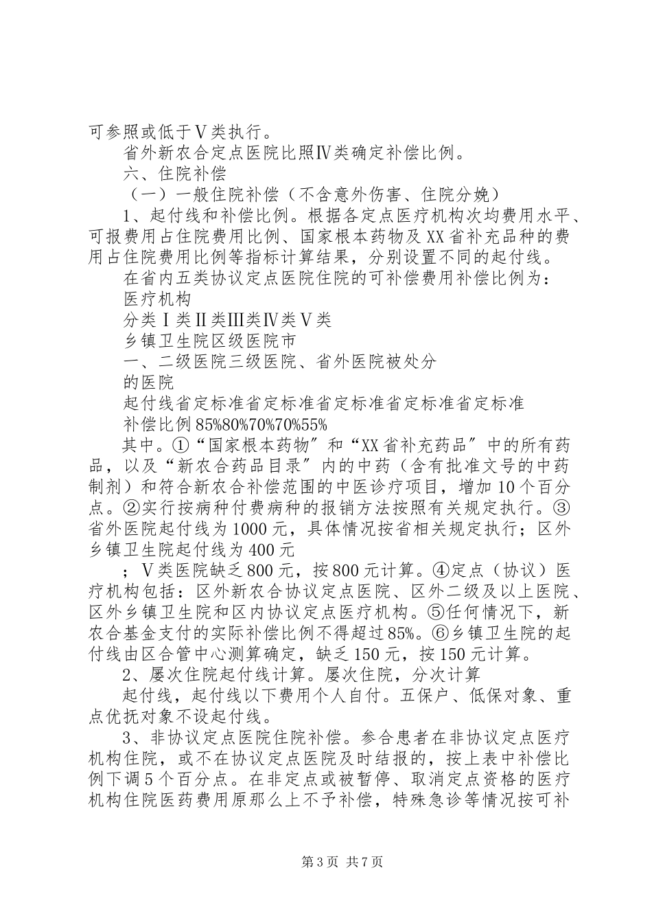 2023年XX市新型农村合作医疗补偿方案五篇.docx_第3页