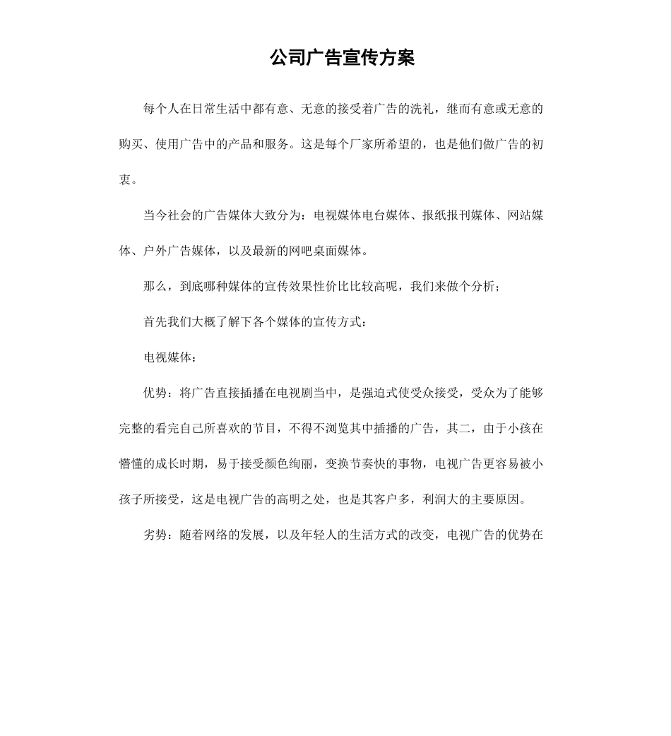 公司广告宣传方案.docx_第1页