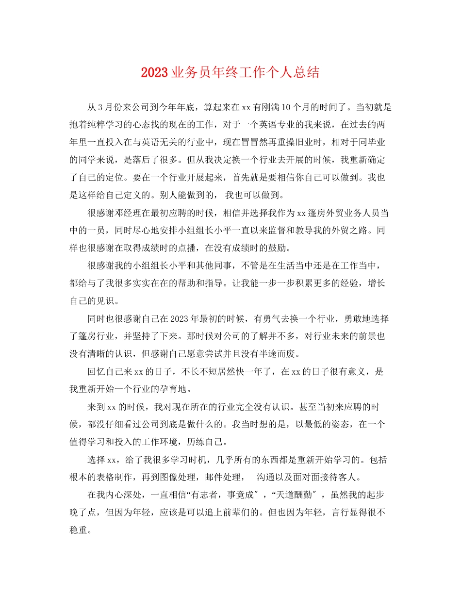 2023年业务员终工作个人总结.docx_第1页
