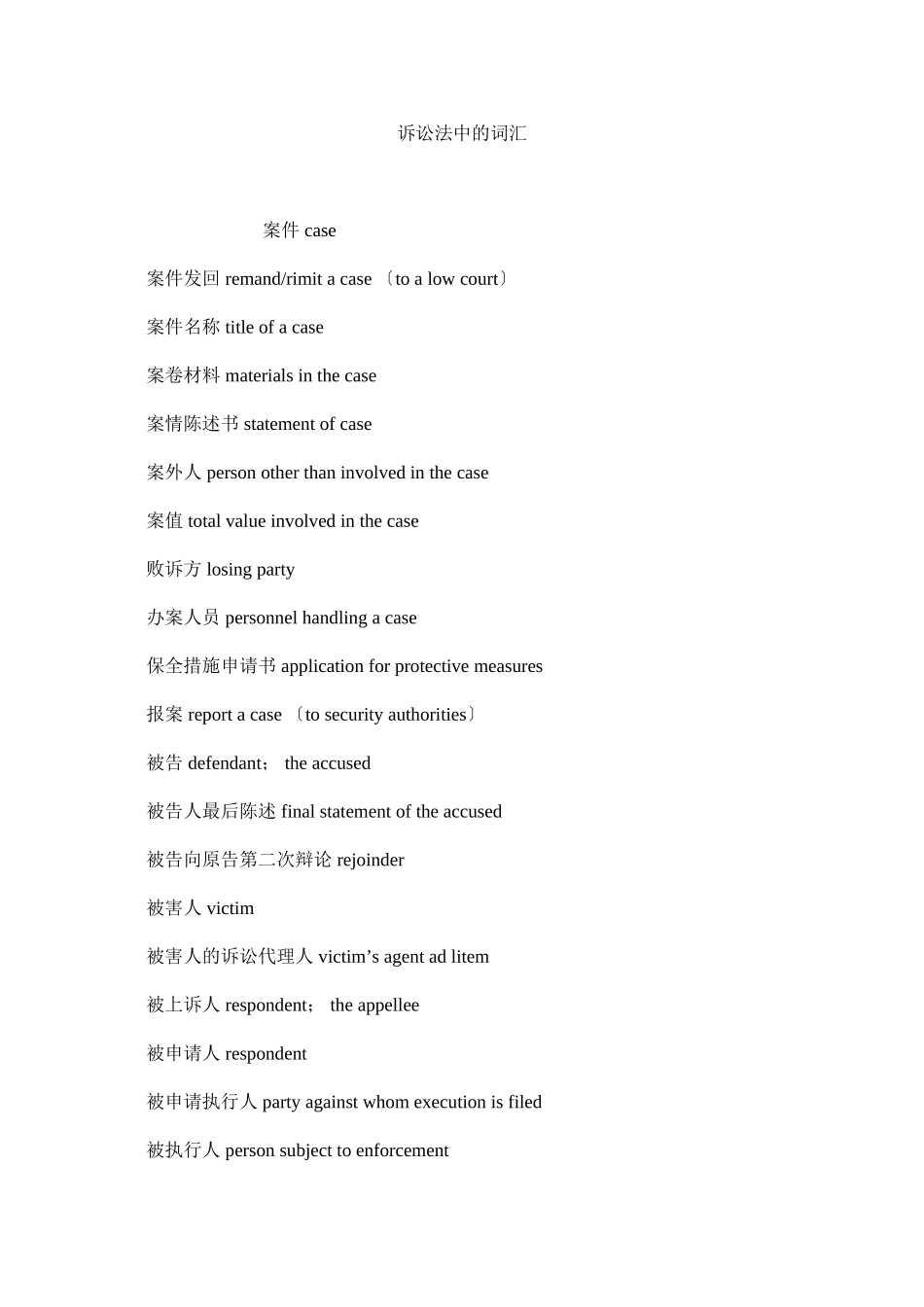 2023年诉讼法中的词汇.docx_第1页