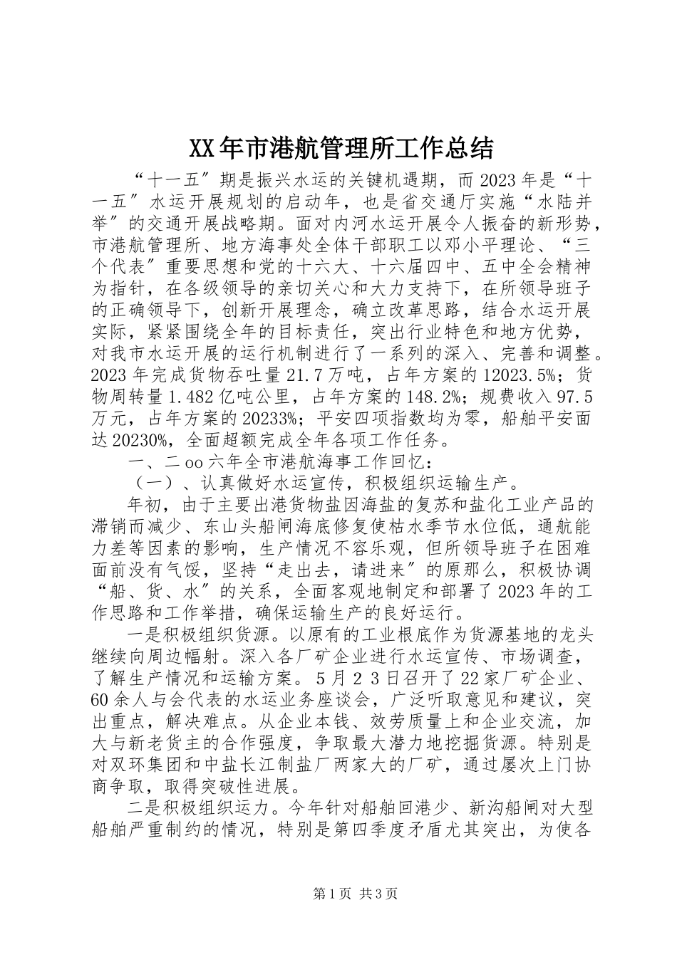 2023年市港航管理所工作总结.docx_第1页