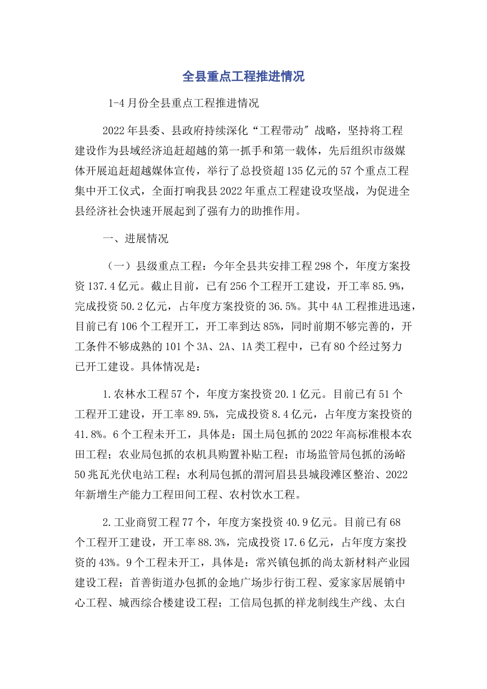 2023年全县重点项目推进情况.docx_第1页
