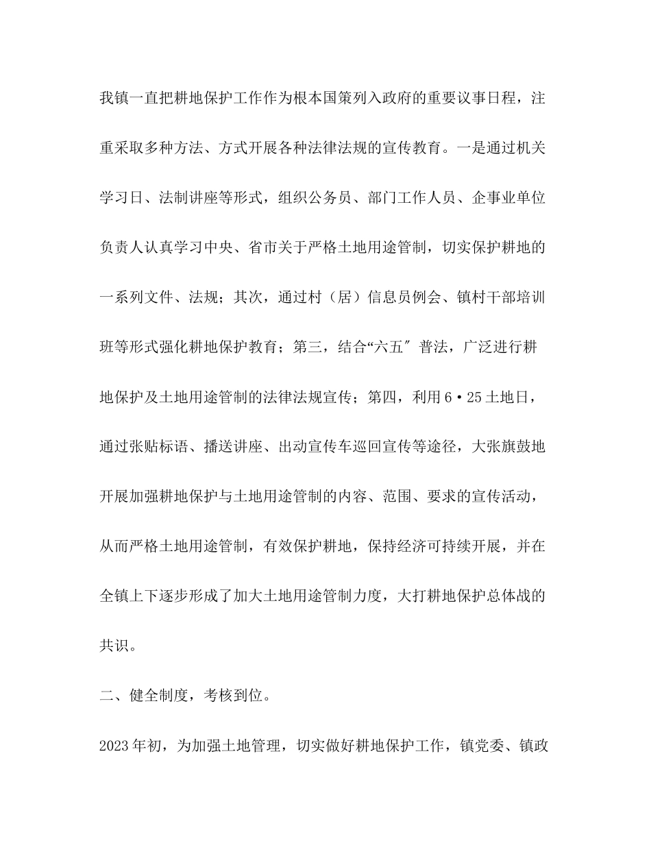 2023年某乡镇耕地保护经验汇报材料.docx_第2页