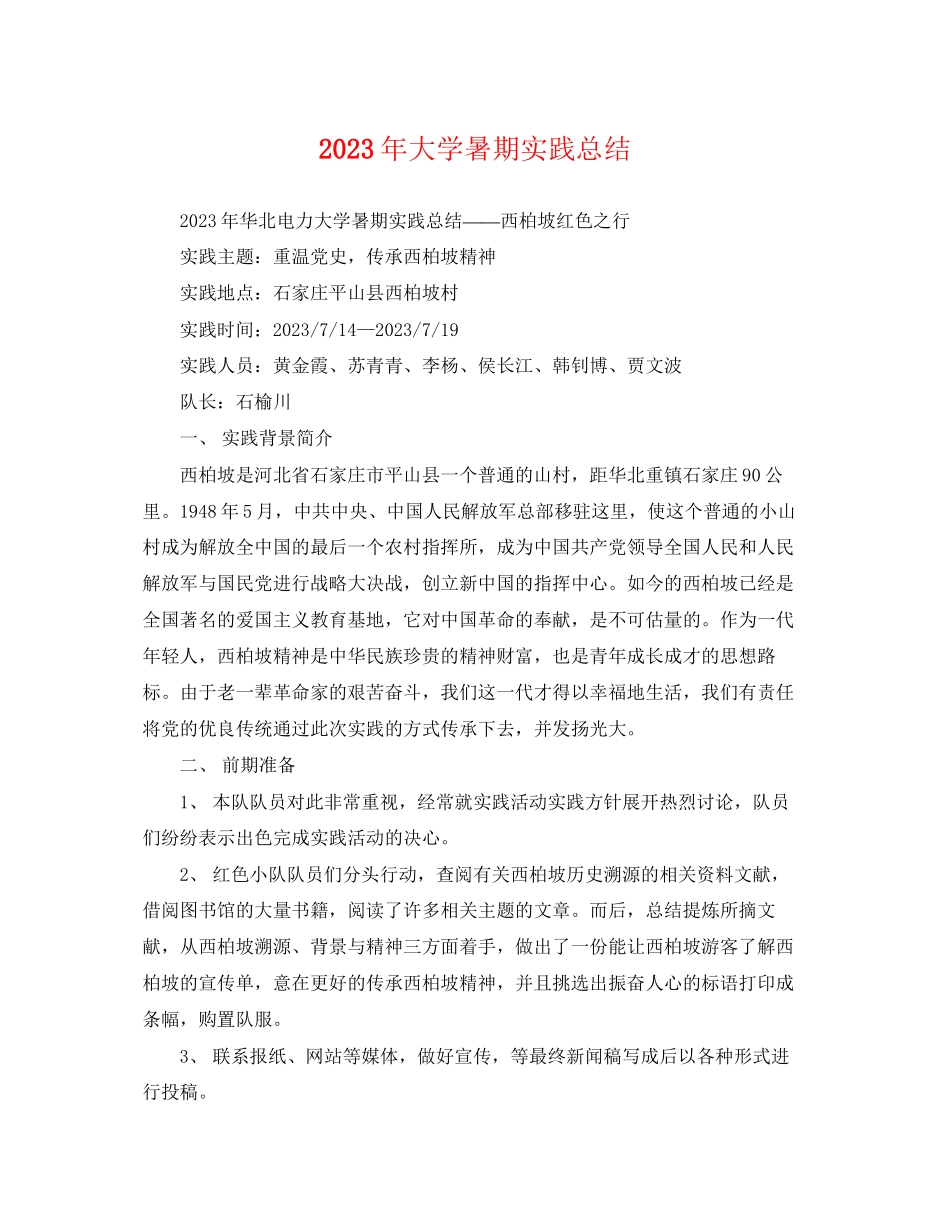 2023年大学暑期实践总结.docx_第1页