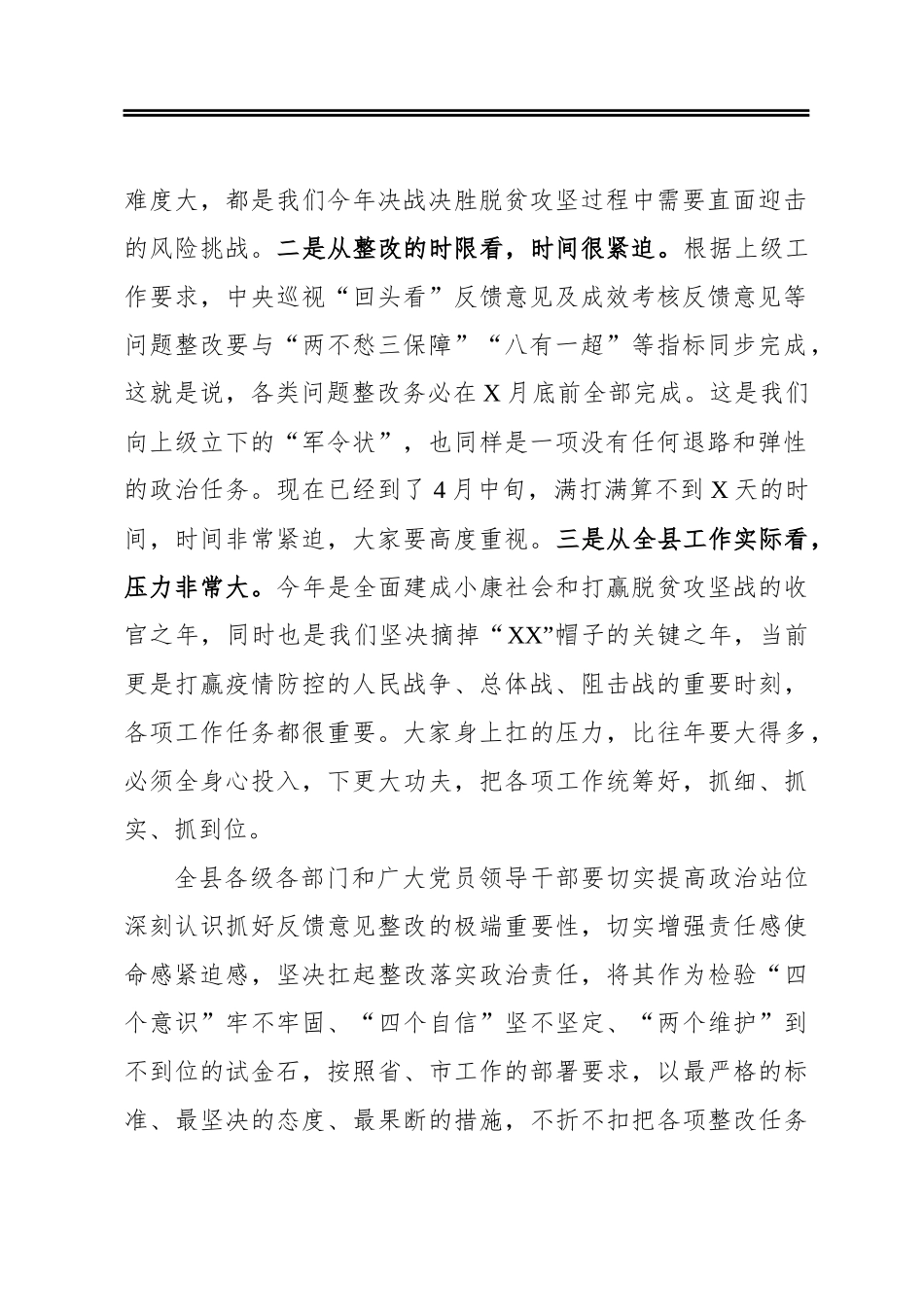 ‍巡视反馈意见整改落实动员会领导讲话范文.docx_第2页
