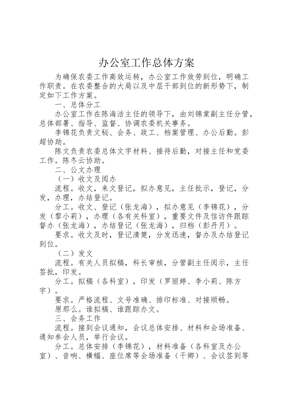 2023年办公室工作总体方案.doc_第1页