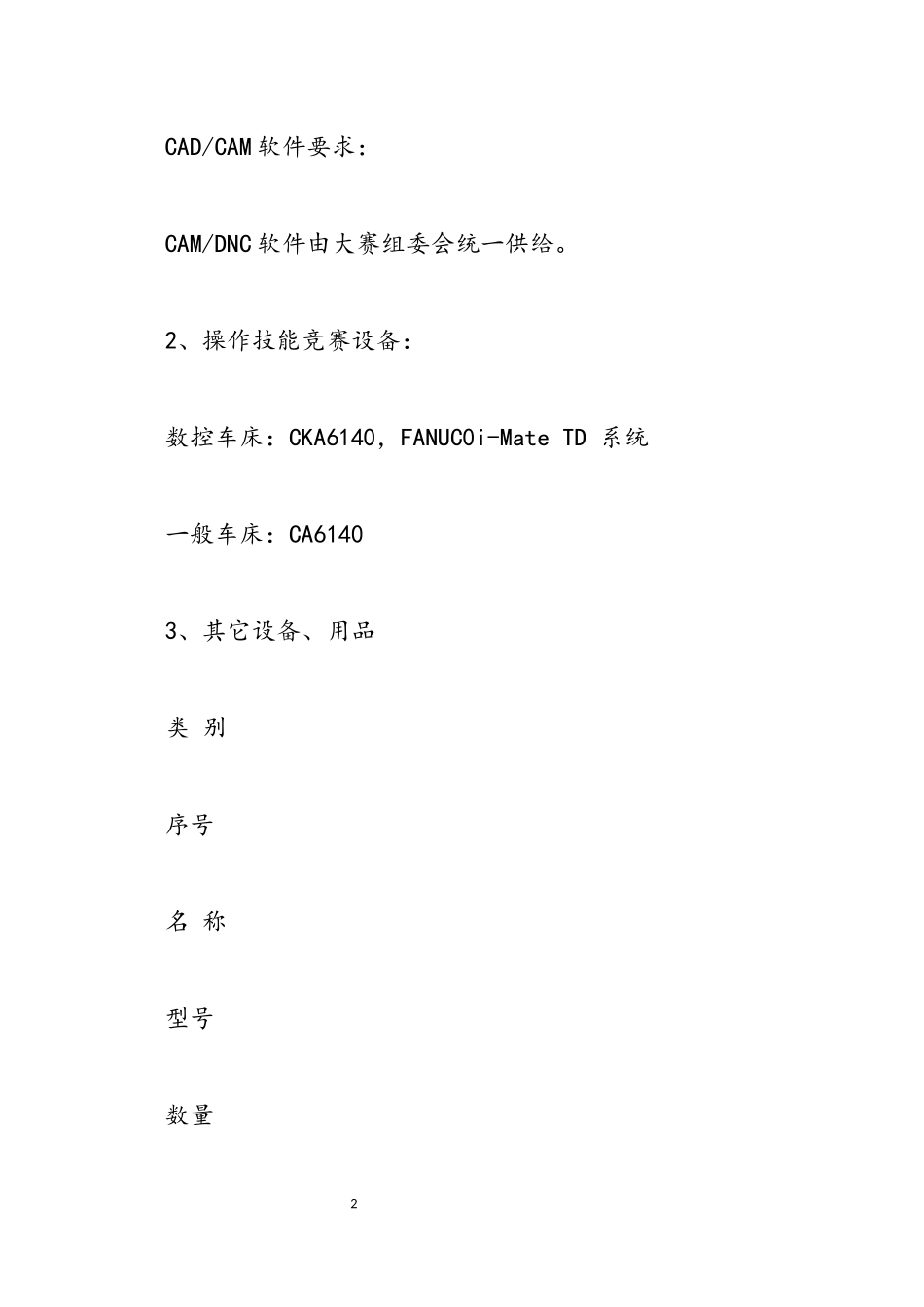2023年宿州市中等职业学校技能大赛综合车削加工技术项目赛场准备清单.docx_第2页
