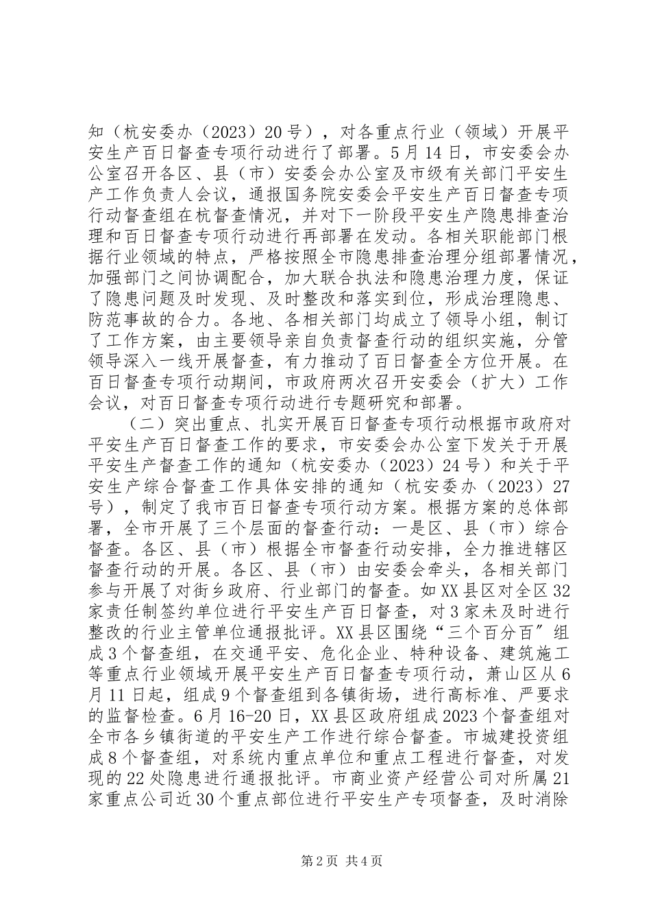 2023年某市安全生产百日督查专项行动总结.docx_第2页