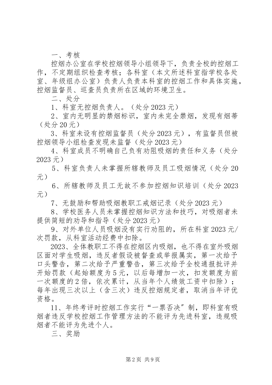2023年学校控烟考评奖惩制度标准.docx_第2页
