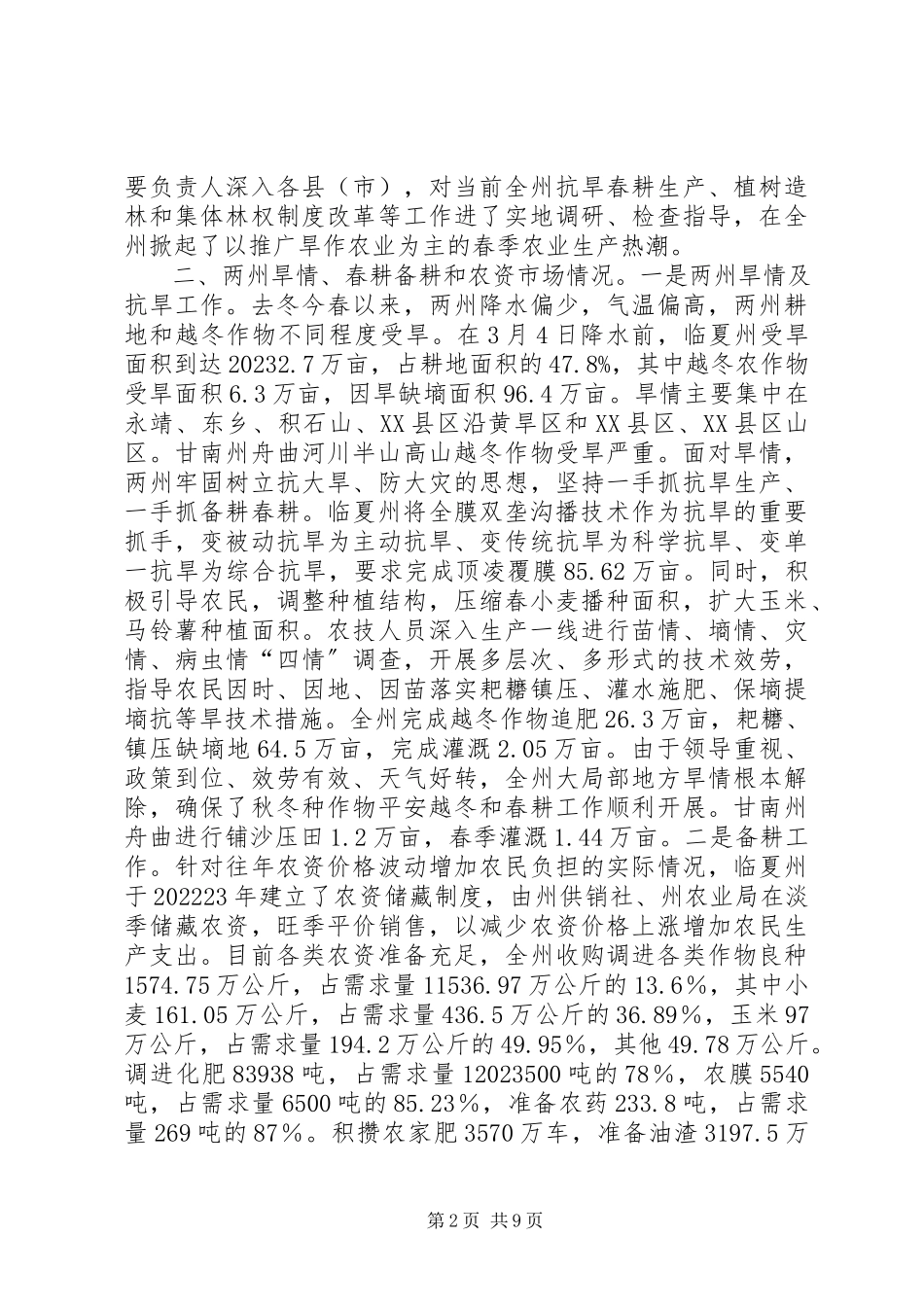 2023年抗旱春耕生产调研督导汇报.docx_第2页