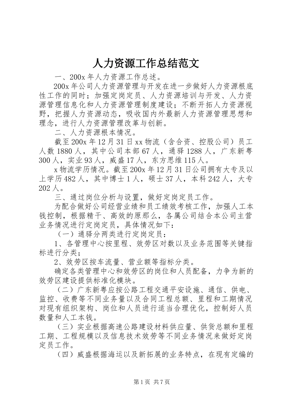 2023年人力资源工作总结2.docx_第1页