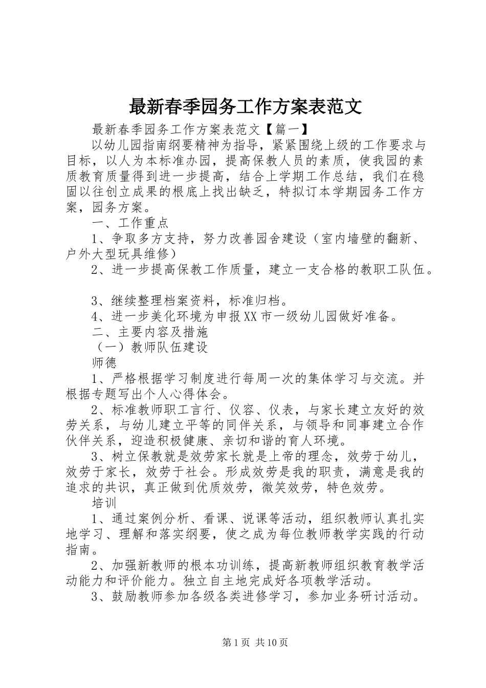 2023年春季园务工作计划表.docx_第1页