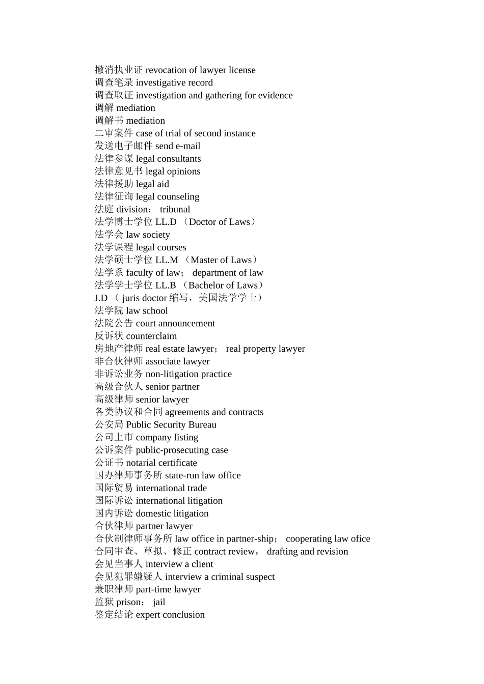 2023年法律英语之律师部分.docx_第2页