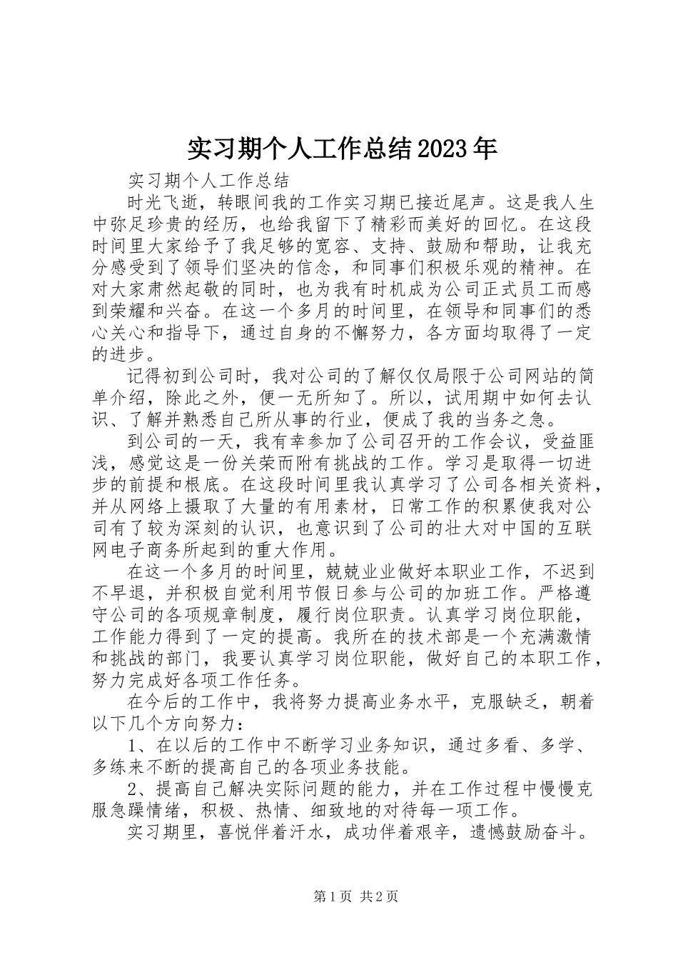 2023年实习期个人工作总结2.docx_第1页