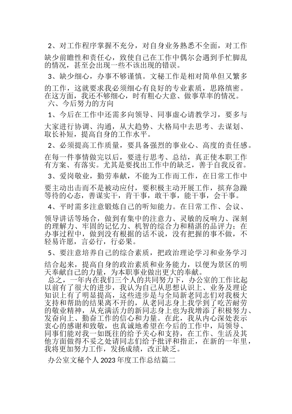 2023年办公室文秘个人年度工作总结.doc_第3页