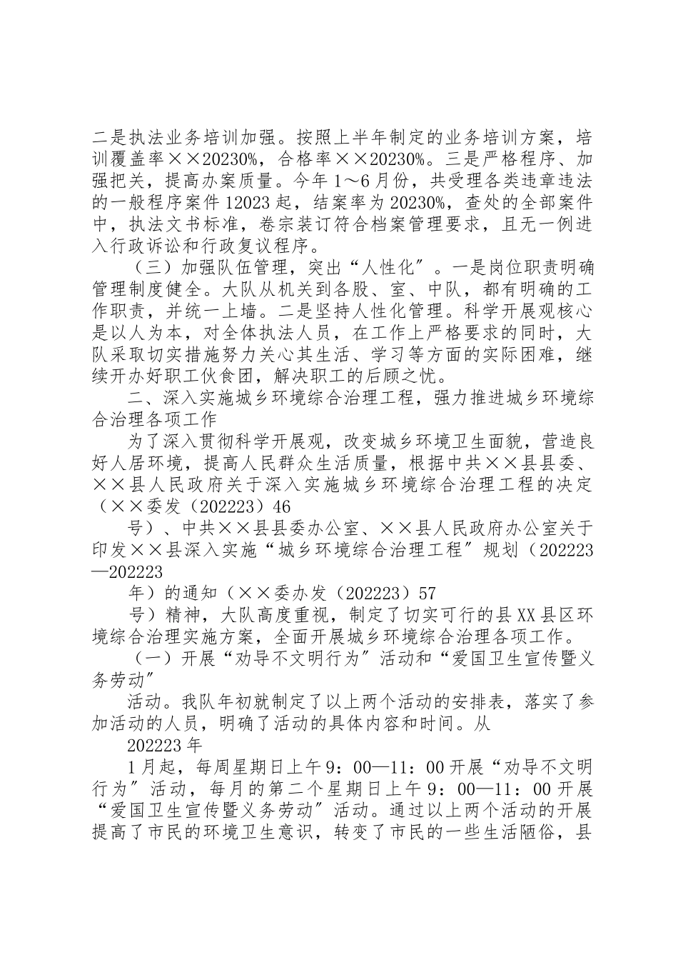 2023年城管执法大队半年工作总结新编.docx_第2页