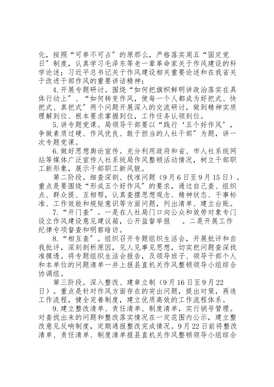 2023年人力资源和社会保障局干部作风整顿实施方案.doc_第3页