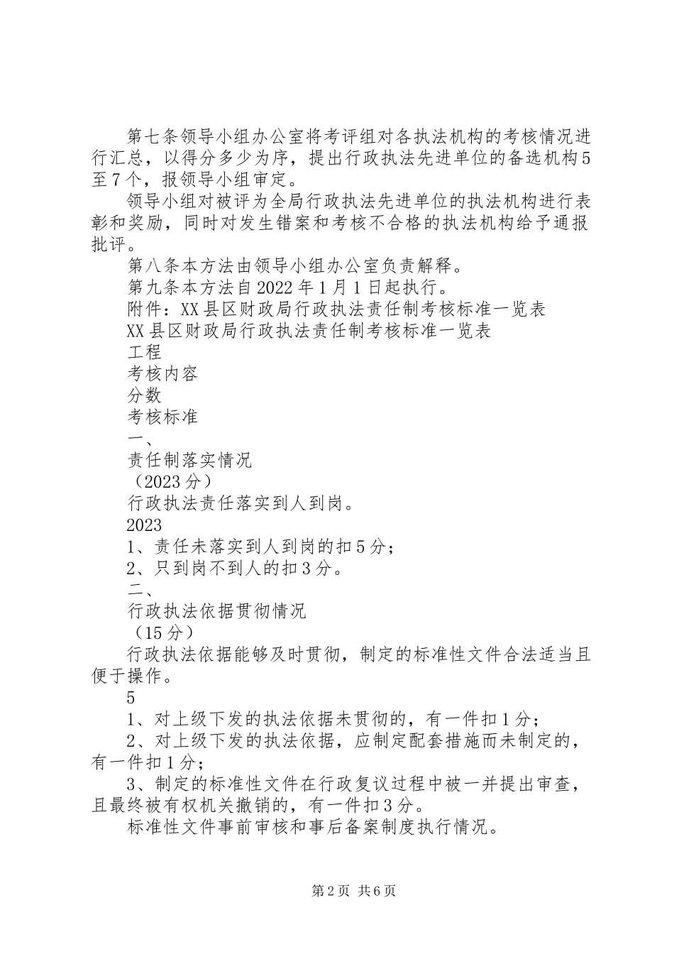2023年市财政局行政执法考核评比办法.docx_第2页